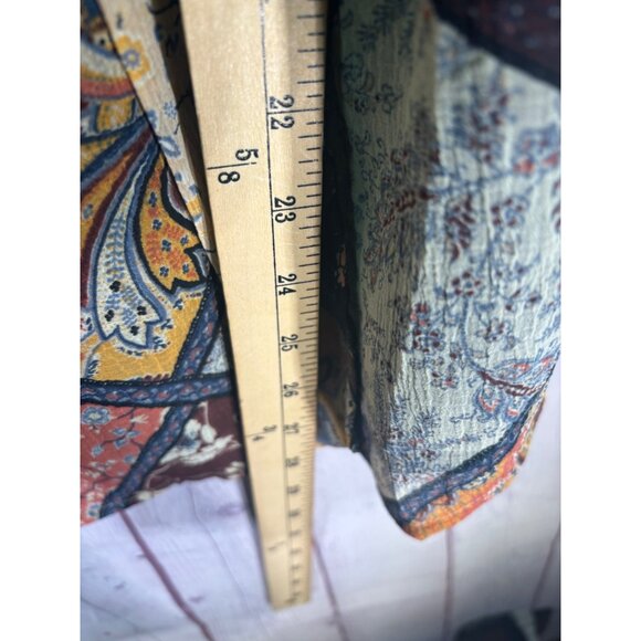 American Eagle Womens Patchwork Floral Long Sleeve Boho Top L Polyester - Picture 9 of 9